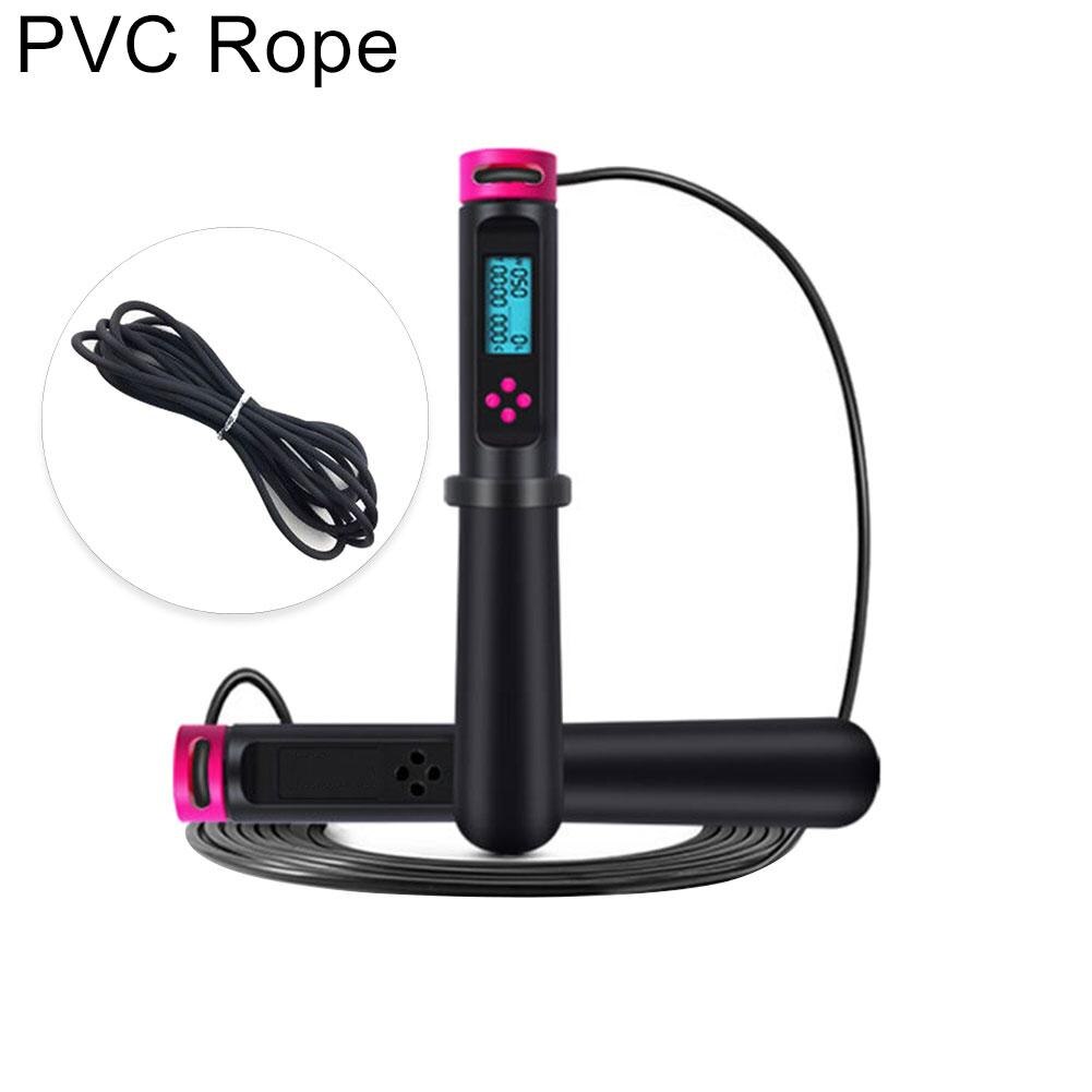 Smart Digital Counter Weight Loss Exercise Workout Fitness Jump Skipping Rope: Rose Red PVC Rope