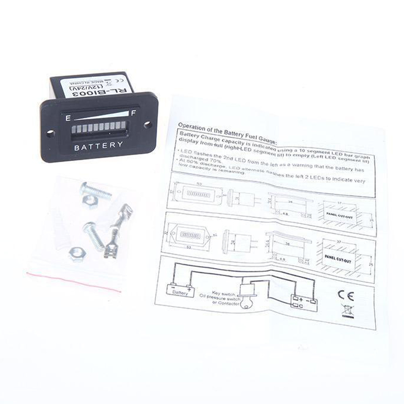 Battery Status Charge Indicator Monitor Meter Gauge LED Digital 12V & 24V UK