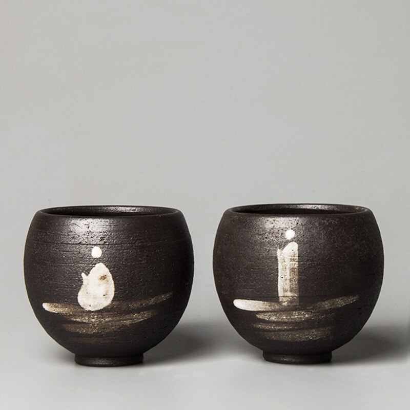 Zen Handgemachte Keramik Mönch Chinesische Tassen Schokolade Farbe Meditation Tee Tasse einstellen Teegeschirr Schüssel Für Tee Zeremonie Teetasse Kaffee Becher