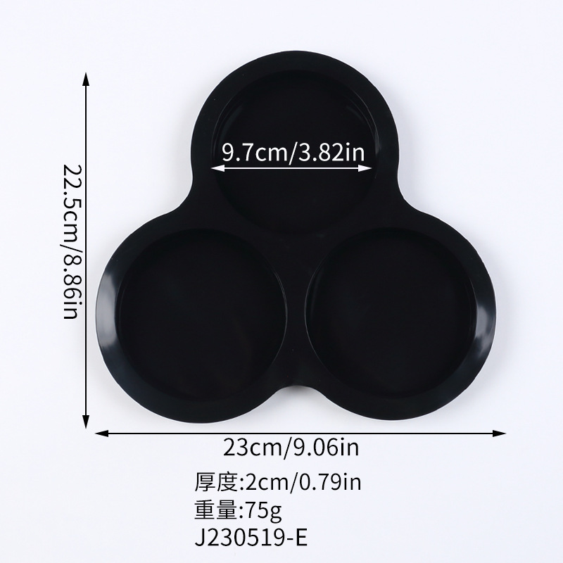 Air Fryer Egg Mold Round Shape Eggs Mold 3 Cavity Non-Stick Silicone Air Fryer Egg Pan Egg Steamer Cooking Mold Fried Egg Tool: Orange