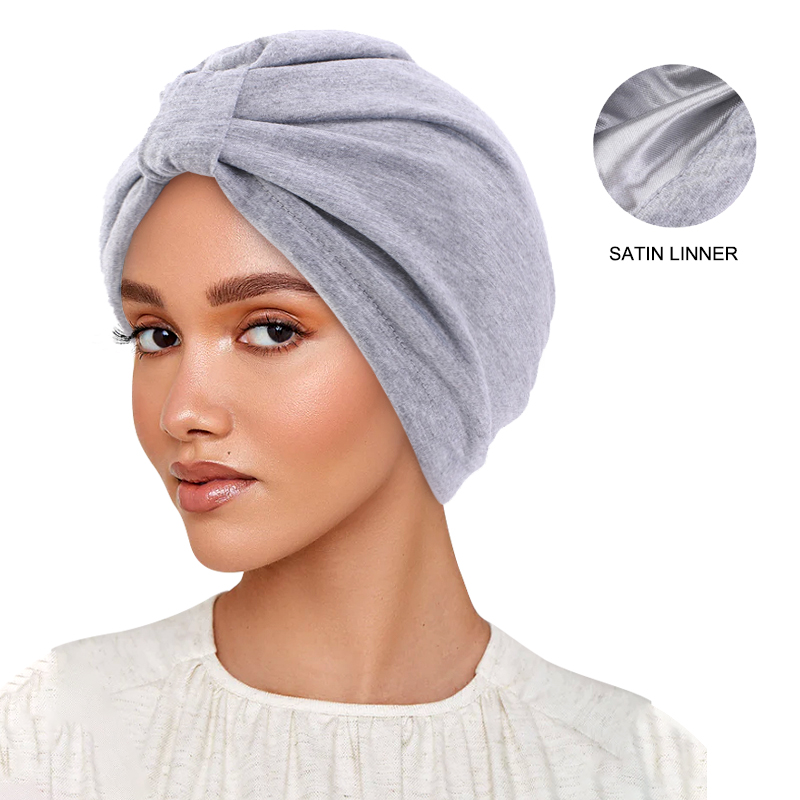Chapeau turban musulman pour femme, hijab musulman, casquette de chimio contre le cancer, perte de cheveux islamique, écharpe de tête, doublure en satin, casquette arabe,