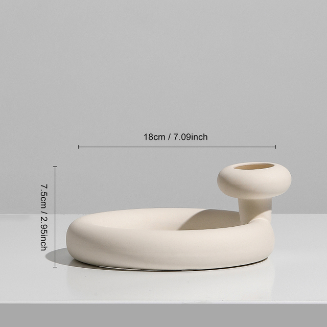 Vase nordique en céramique, décoration de salle, bougeoir, Pot de fleur, décoration de bureau, Art,: H