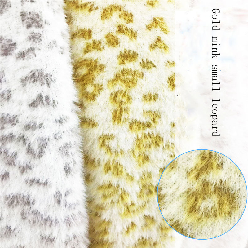Enkelzijdige gold emaille kleine luipaard-print stretch wollen stof Dikker-jas jas stof