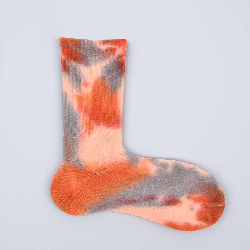 Unisex skarpety sportowe Tie Dye koszykówka skarpety piłkarskie oddychająca Streetwear Hip Hop deskorolka Casual skarpety skarpety rowerowe bawełna: Color7