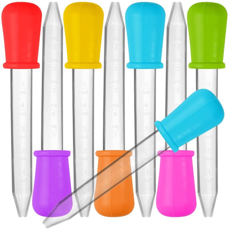 Goteros líquidos de silicona y plástico, gotero de transferencia con punta de bombilla para aceite de caramelo, cocina, fabricación de gomas para niños, 5ml