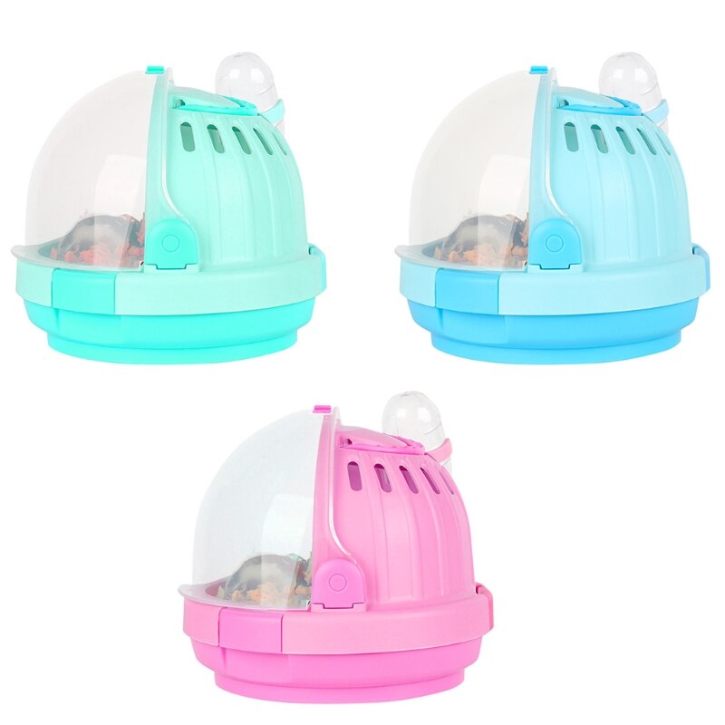Small Pet Handheld Hamster Cage Portable Travel Carrier Outdoor Carrying Case E56E