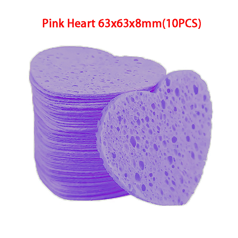 10/20PCS Reusable Face Cleaning Sponge Pad Exfoliator Mask Facial SPA Massage Makeup Removal Thicker Compress Natural Cellulose: Sky Blue