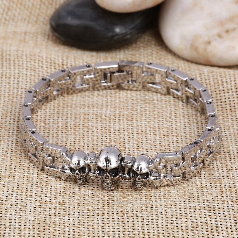 Neue Männer Edelstahl Armbinde &Ampere; Armreifen Schädel Männer Schmuck Zubehör Männlichen Punk Charme Armbinde Armbinde pulseira