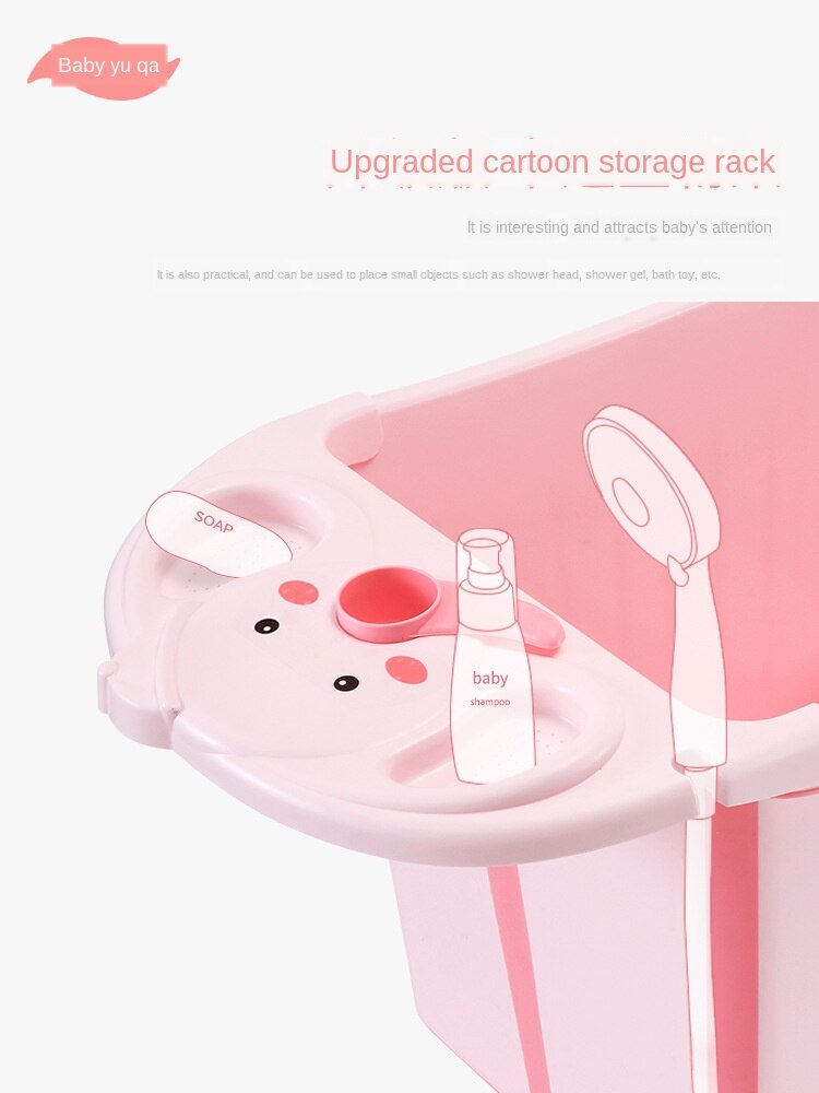 Bañera infantil plegable para niños, Cubo de baño de gran tamaño, caja para el hogar, barril de baño para bebés