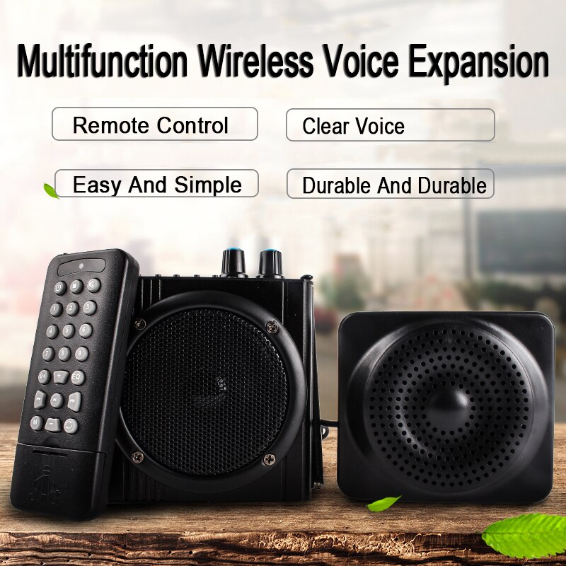 Multifunction HIFI Teaching Wireless Amplifier External Voice Megaphone Booster Loudspeaker for U disk FM Tour Guide teacher Mic