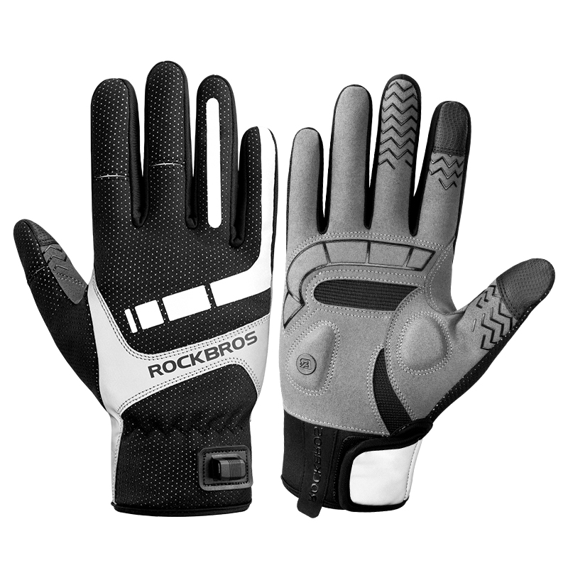 Rockbros verwarmde winterhandschoenen, fietshandschoenen, usb elektrische oplaadbare skihandschoenen, touchscreen motorrijhandschoenen, wandelhandschoenen, sneeuwhandschoenen: Ik