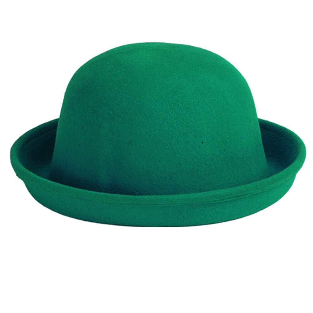 Moda retro filcowy kapelusz kobiety wełniany fedora meloniki kapelusz czapka dla pań dziewczyny zimowa, jesienna zwykły okrągły kapelusz