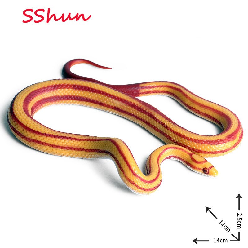 14*11*2.5cm Children simulation wild animal model toy giant python corn snake reptile python model ornaments