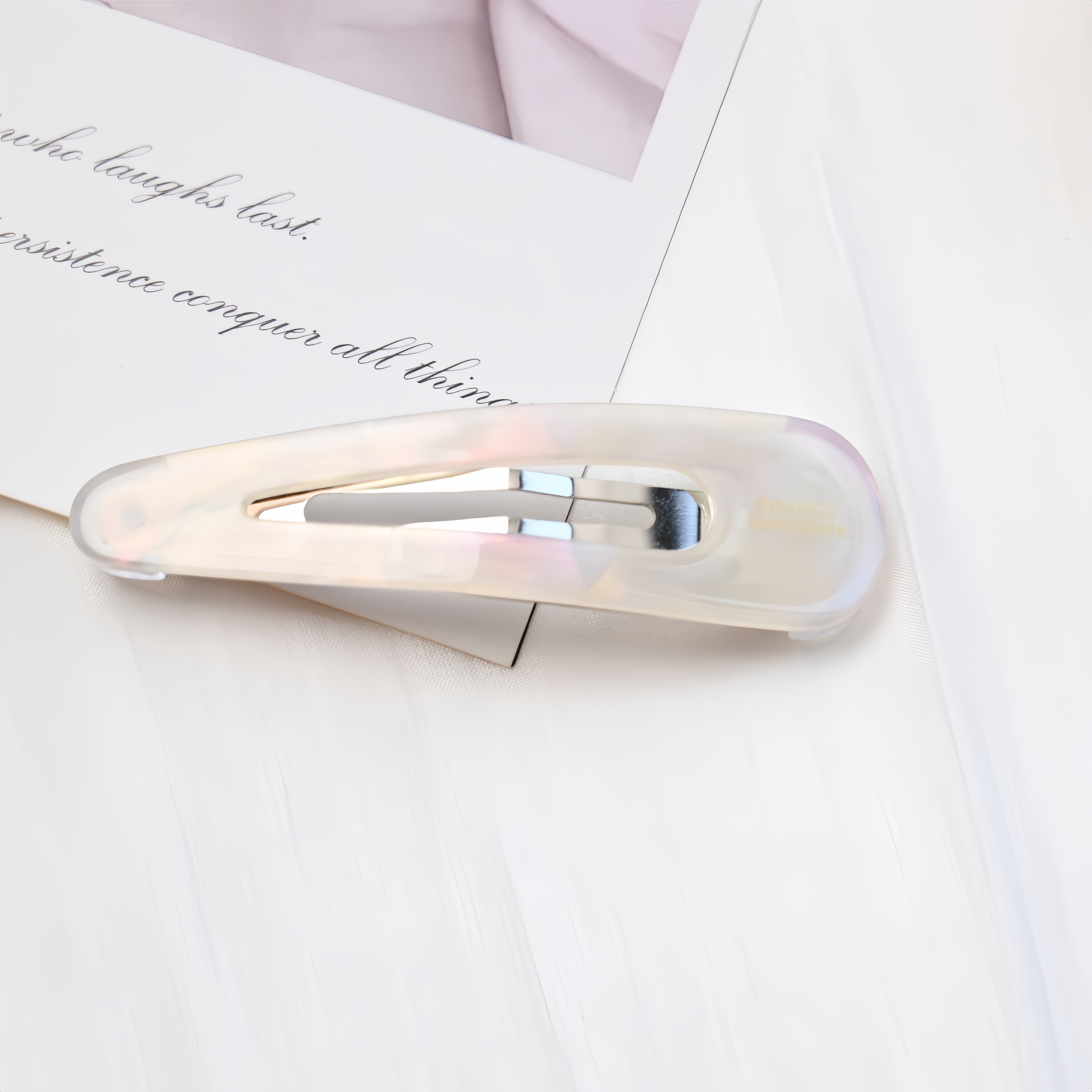 Czerwone spinki robić włosów Czarne klipsy dla dziewczynek i kobiet Acetatowe spinki robić włosów w kształcie kropli wody Akcesoria robić włosów o długości 7,3 cm: Srebrny