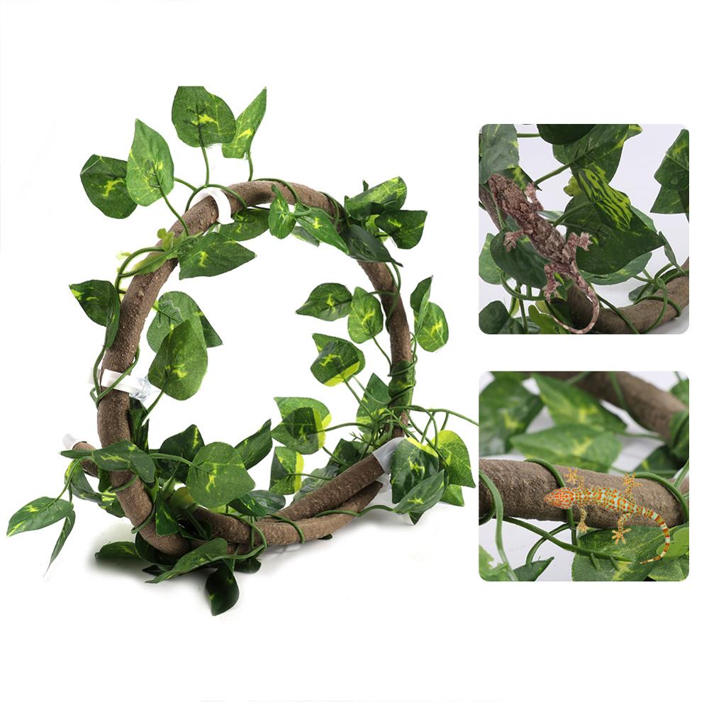 1Pc Vine Artificial Flocking Moss Rockery Aquarium Landscaping Reptile Climbing Branch Flexible Jungle 3.28ft Rattan