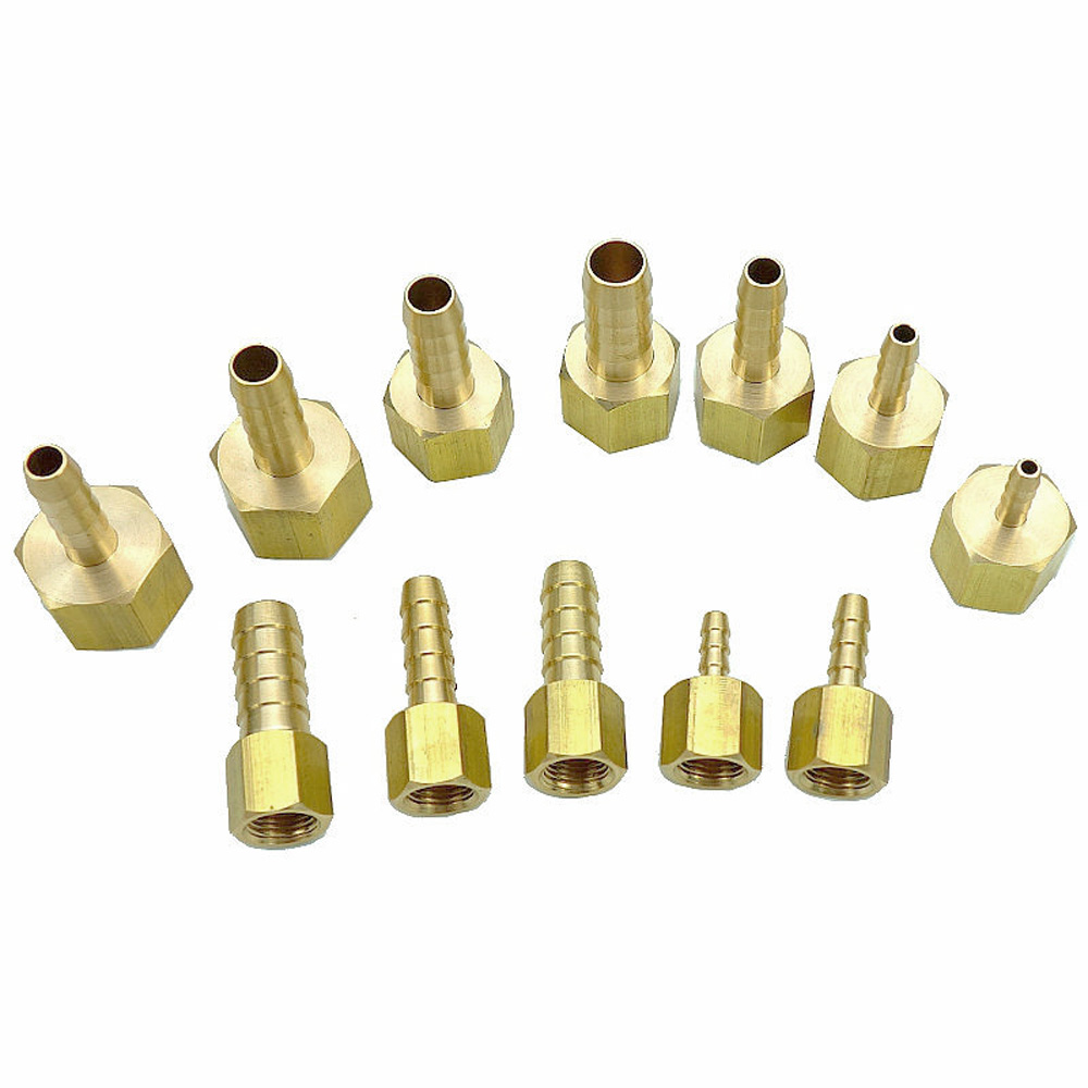 1/8 " 1/4 " 3/8 " npt hunn x slange med mothakehylse messing drivstoffkobling koblingsadapter vann gass olje