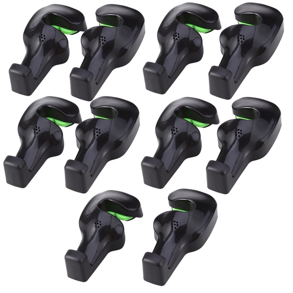 10pcs Car Seat Back Hooks Bag Hanger Holder Universal Organizer Automobiles Headrest Mount Storage Hooks Clips (Black)