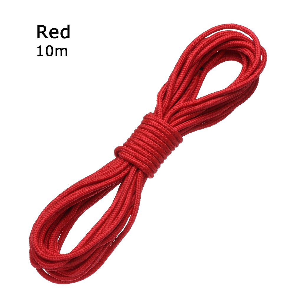 10m Used in The Jungle Clothes Drying Outdoor 4mm Braided Rope Lanyard Umbrella Rope: Red-10m