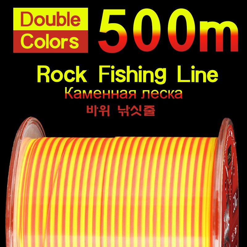 500m Doppel Farbe halb-schwimm Monofilament Doppel Farbe Felsen Angeln-Linie Widerstand Jack Meer Pol Für Felsen angeln