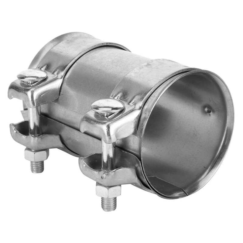 3in 76mm Exhaust Pipe Connector Double Clamp Joiner Stainless Steel Sleeve Universal Tube Repair Parts Exhaust Band Coupler