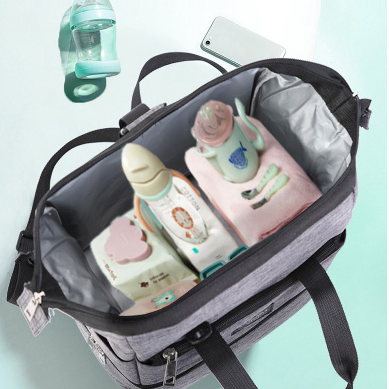 Mochila aislante para comida de bebé, bolsas térmicas calientes para botella de leche infantil de gran capacidad, Color sólido, a la , MBG0458