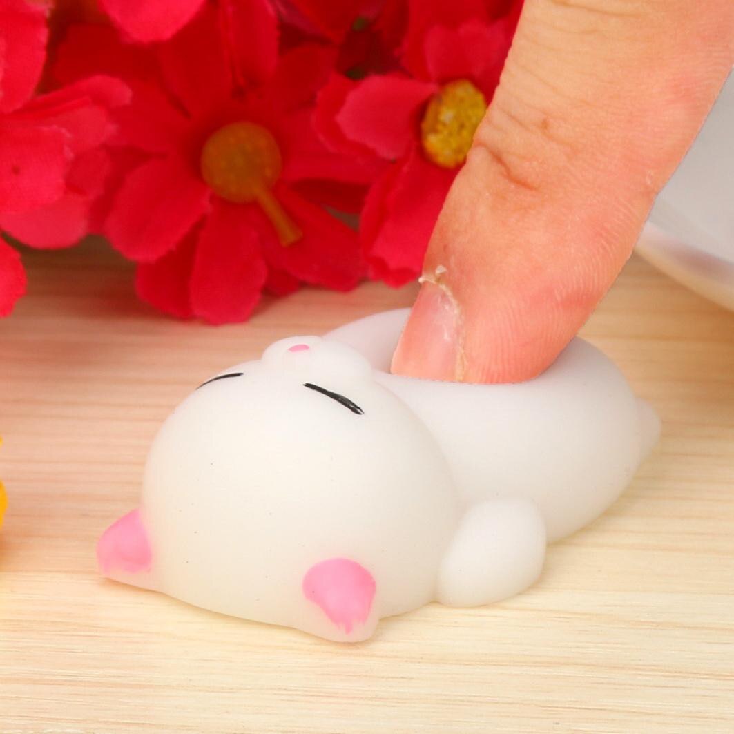 Desenhos animados 4 pçs bonito gato mochi squeezfigdet brinquedo autismo necessidades especiais aliviar o estresse decompressiontoy presente interessante para crianças