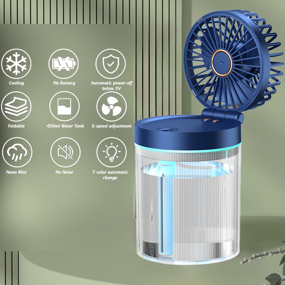 Befeuchtung Ventilator Wasser kühl Ventilator USB Mini kleiner Lüfter Schreibtisch-Lüfter 2024 Sommer neues Zuhause faltbare Kaltluft Sein feuchter Sprüh ventilatoren