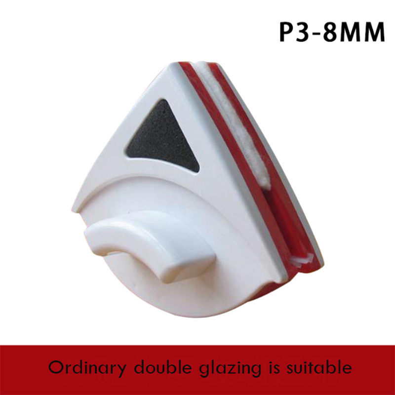Magnetic Window Cleaning Brush Glass Window Wiper Cleaner Double Side Magnetic Brush Window Glass Brush for Washing: red P 3-8mm
