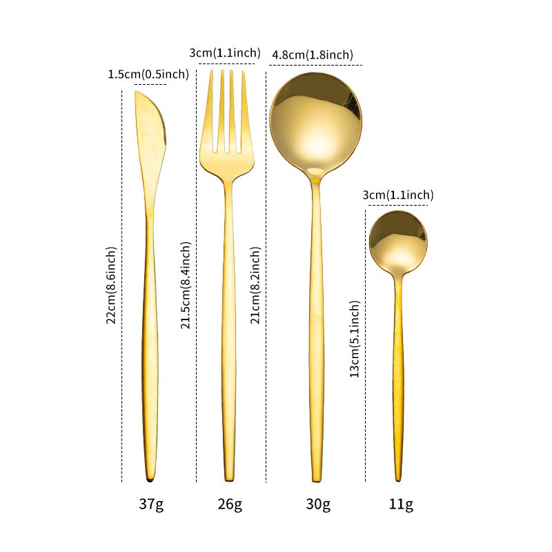 24Stck Edelstahl Geschirr setzt Glänzend Silber Gold Besteck setzt Messer Gabel Kaffee Löffel Besteck einstellen Spülmaschine Geschirr