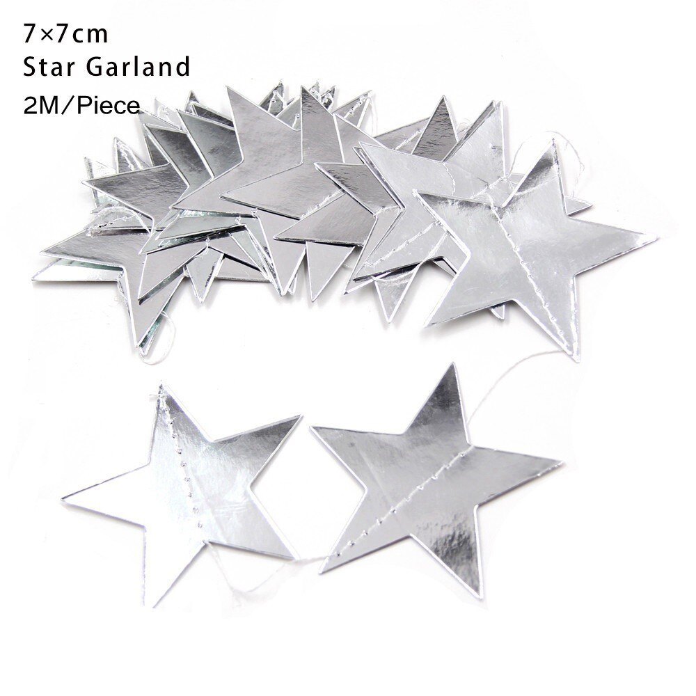 1PC Cloud &amp; Flugzeug Banner Baby Duschen Party Girlanden Dekoration Kinder Geburtstag Glücklich Hängen Hintergrund Girlanden Partei Liefert: 2M-Silver Stars