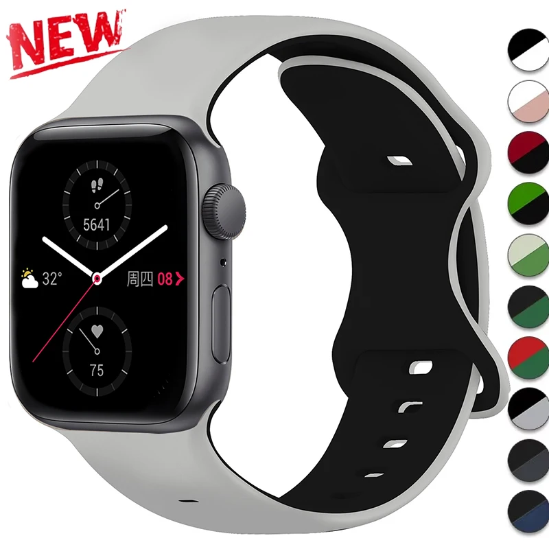 Tofarget sportssilikonrem til apple watch ultra 2 49mm 46mm 45mm 44mm 42mm rem til iwatch series 10 9 8 7 6 5 4 klokkerem