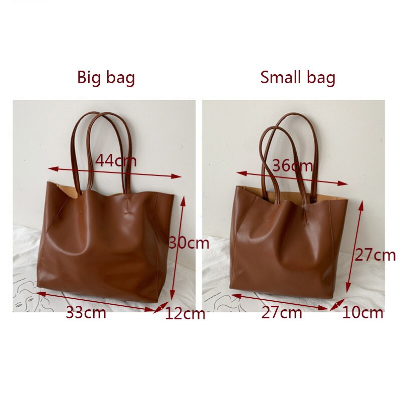 Vrouwen Tote Bag Grote Capaciteit Eenvoudige Pu Leer Vrouwelijke Schoudertassen Voor Dames Shoper Zak Luxe Goedkope Tassen