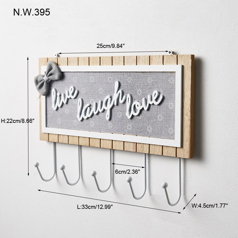 Wooden Hanging Plaque Sign with Hooks Wall Mounted Wood Sign with Coat Hat Key Holder for Kitchen Room Home Decorative