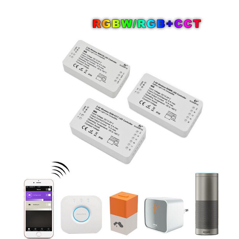 ZIGBEE Led Rgbw Controller 12V 24V 4 Channel Lightify Tradfri Compatible Controller RGBW String Ribbon Mobile Zll APP Control