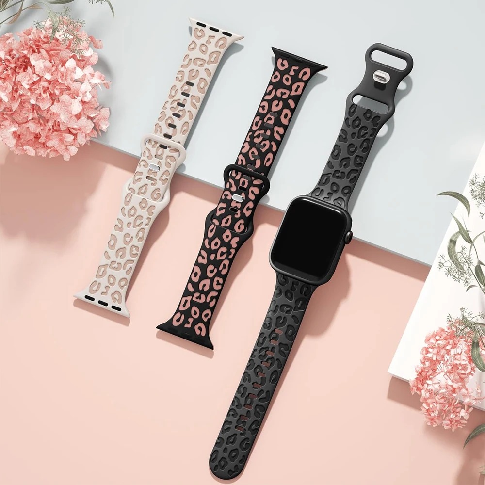 Correa para Apple Watch 10 Band 40mm 44mm 42mm 45mm 41mm 49mm 38mm Correa grabada de silicona serie 8 9 7 SE 6 5 ultra 2 3