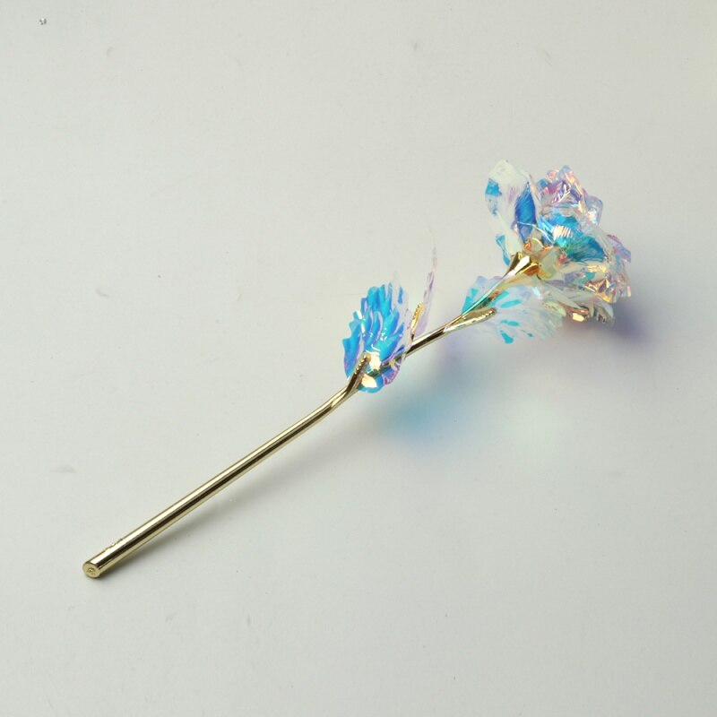 Kunstige blomster 24k foliebelagt gull rose blomster led belysning rose bryllup dekor golden rose #39 dekorasjon: Ingen lys