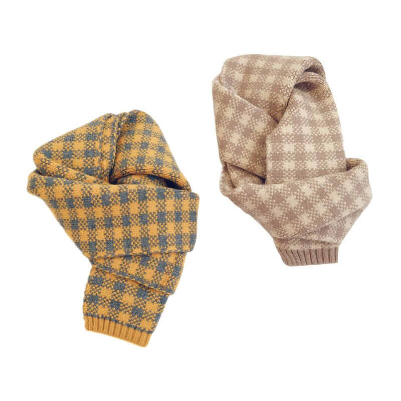 Winter Kinderen Sjaal Plaid Gebreide Kids Sjaals Halswarmer Sjaal Baby Sjaals Voor Jongens Meisjes Kinderen Accessoires 2-6Y
