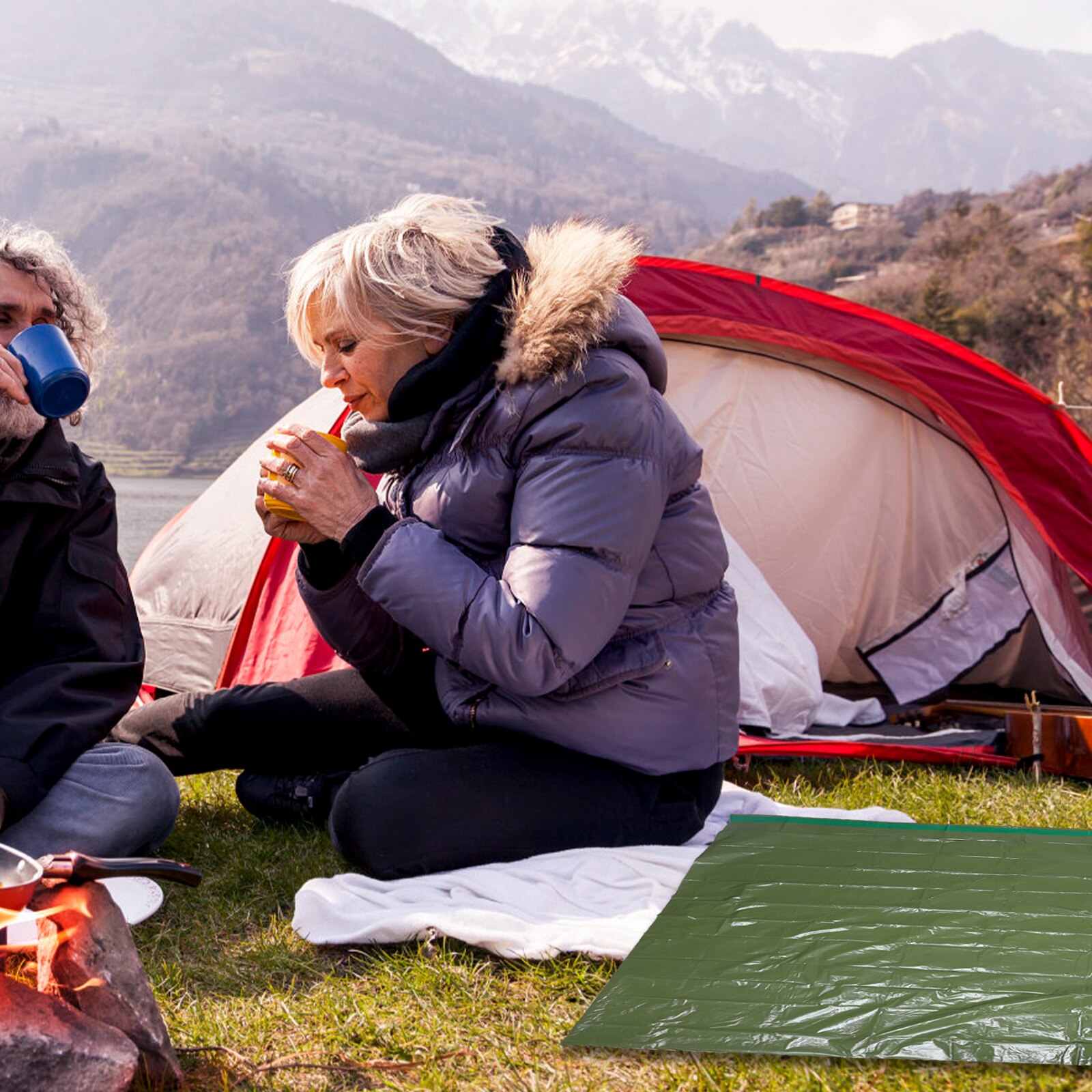 1 set schlafsack, robuster zeltschlafsack, regenschutz, thermodecke für camping