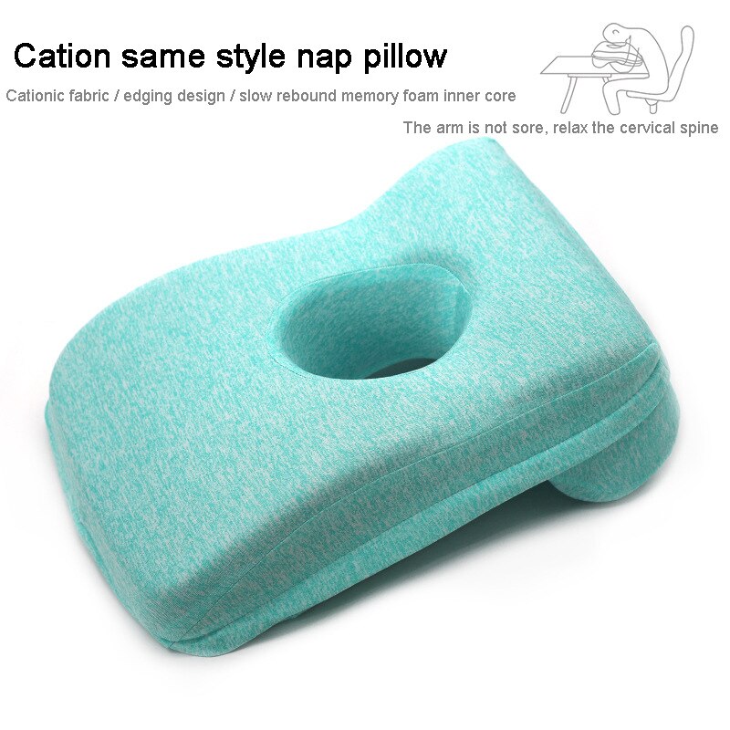 Memory Foam Nap Pillow Office Noon Sleeping Pillow School Table Desk Pillow Breathable With Hole for Face Down Sleeper HM005