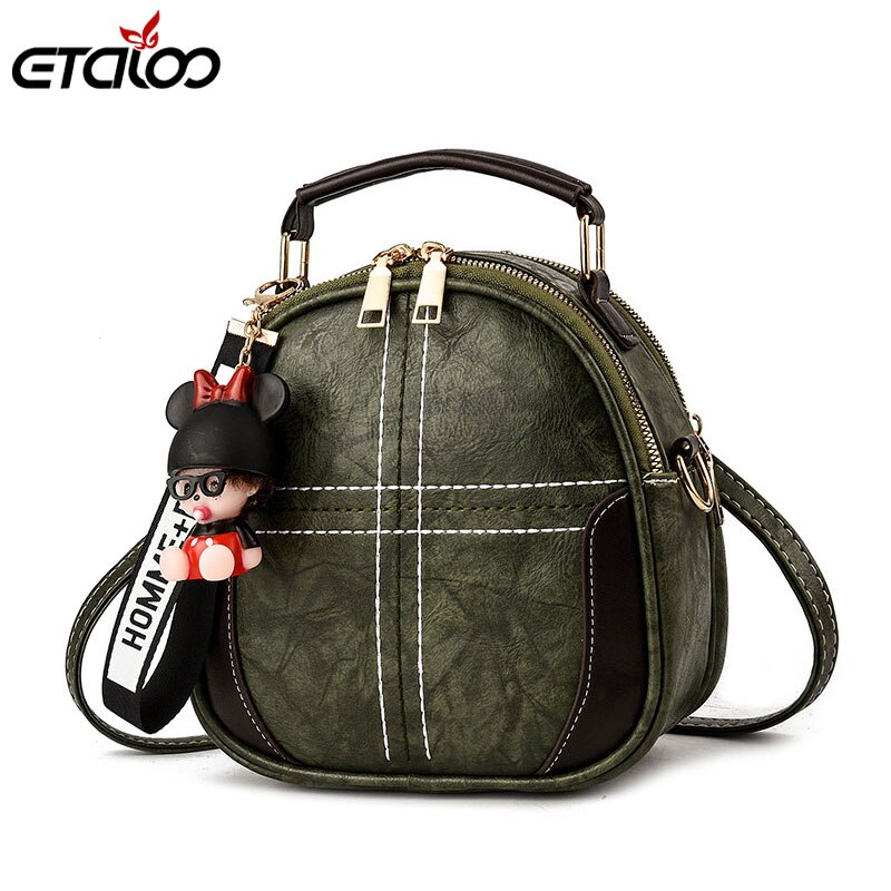 Frauen Handtasche Leder Frauen Umhängetasche Kleine Umhängetasche Handtasche Casual Frauen Taschen: Armee Grün
