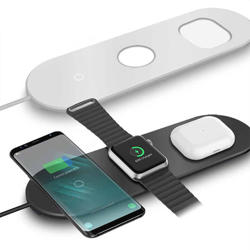15w 3 in 1 trådlös laddare induktion laddningsplatta för iphone 11 x xs max xr airpods pro apple watch 5 4 laddnings dockningsstation
