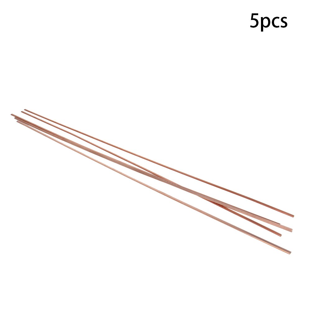 3/5/10 stk fosfor kobber lodding sveisestaver messing gul farge 1.3mm tykkelse 3mm bredde 400mm/ stk lengde kvadratisk flat stang