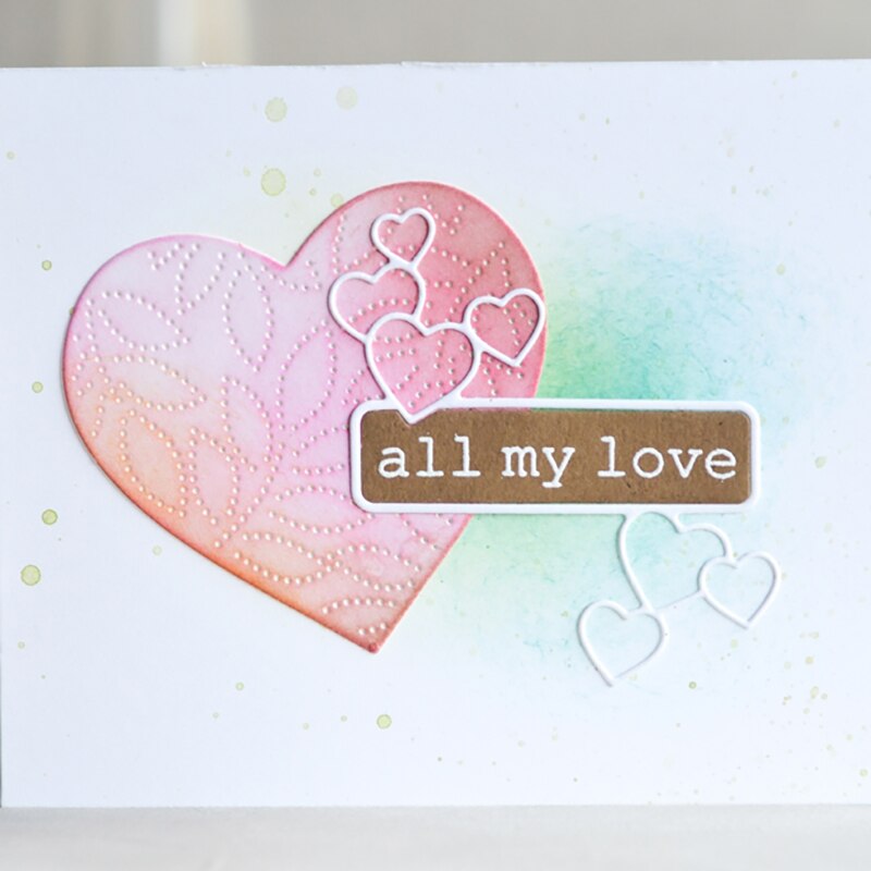 Valentine hjerte ramme bakgrunn preging preging metall kutte dies for scrapbooking gratulasjonskort gjør ingen stempler