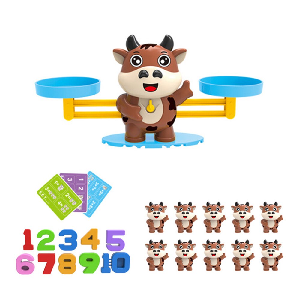 Juguetes de matemáticas para niños, juego de balanza de equilibrio, juegos de números, bloques de apilamiento, pingüino, mono, de educación temprana
