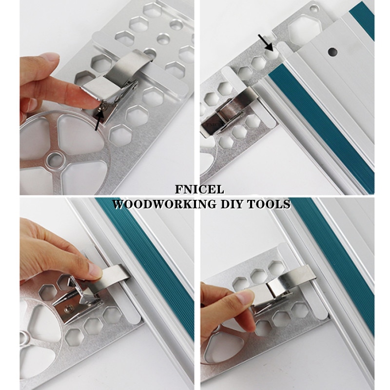 Quick Clamp 90 Degree Right Angle Guide Rail Clamp for MFT and Guide Rail System Woodworking Angle Stop Angle Cutting Track Jig