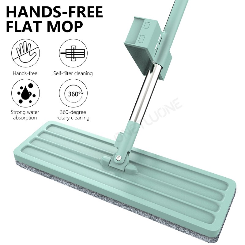 Self-Wringing Magic Mop Free Hand Washing Flat Mop Automatic Spin 360 Rotating Wooden Floor Mop Cleaner Lazy Household Cleaning