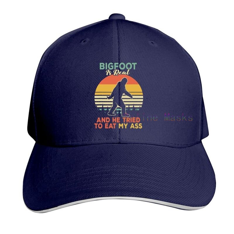 Bigfoot is Real and He Tried to Eat My Ass Baseball Cap Unisex Vintage Trucker Hat Adjustable Cowboy Hats for Mens Womens