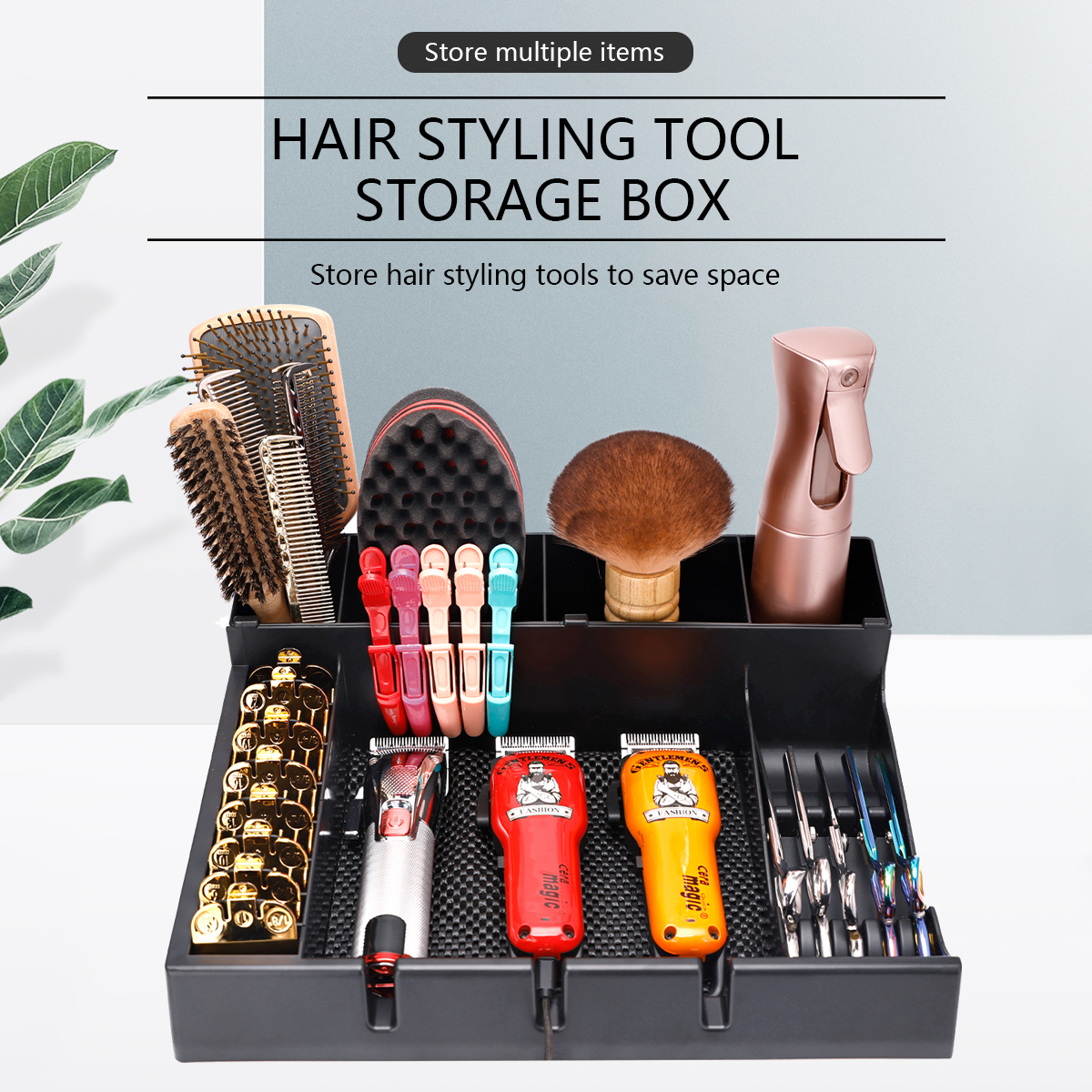 Bandeja para cortadora de pelo de barbería, herramientas de corte de pelo, organizador para cortadora de pelo, soporte para cortadora de pelo eléctrica, bandeja para peine de escritorio