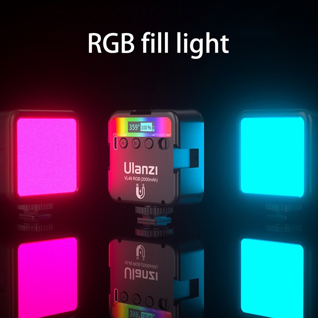 VL49 Mini RGB Video Light Lighting For Photography 2000Mah RGB LED Video Camera Light Vlog Fill Light Live