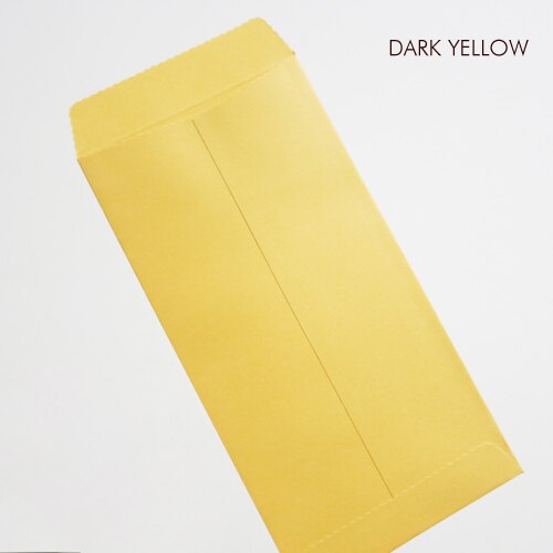 50 pcs 170x85mm (6.6 "x 3.3") couleur papier enveloppe verticale Style chinois enveloppe: Dark Yellow